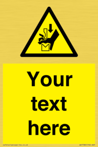 Custom warning hand crushing between press brake tool